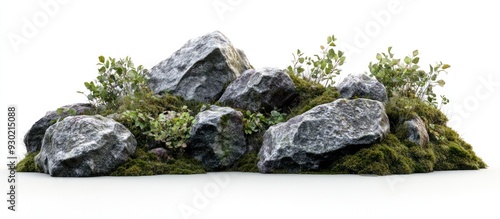 Stone and Mossy Landscape with Greenery