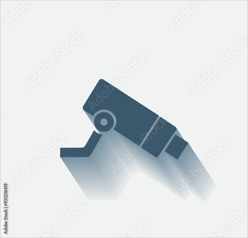 Vector dark color icon with shadow on light backghround