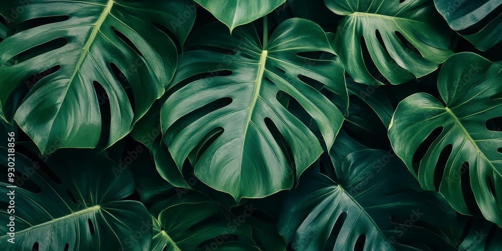 Tropical background of lush green leaves Tropical background of lush green leaves