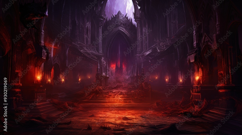 Obraz premium Dark gothic hall