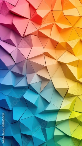 Abstract triangular patterns in vibrant, gradient colors, symbolizing modern design and innovation