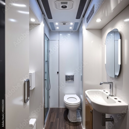 Wallpaper Mural Modern RV Bathroom Interior Design with Shower and Toilet Torontodigital.ca