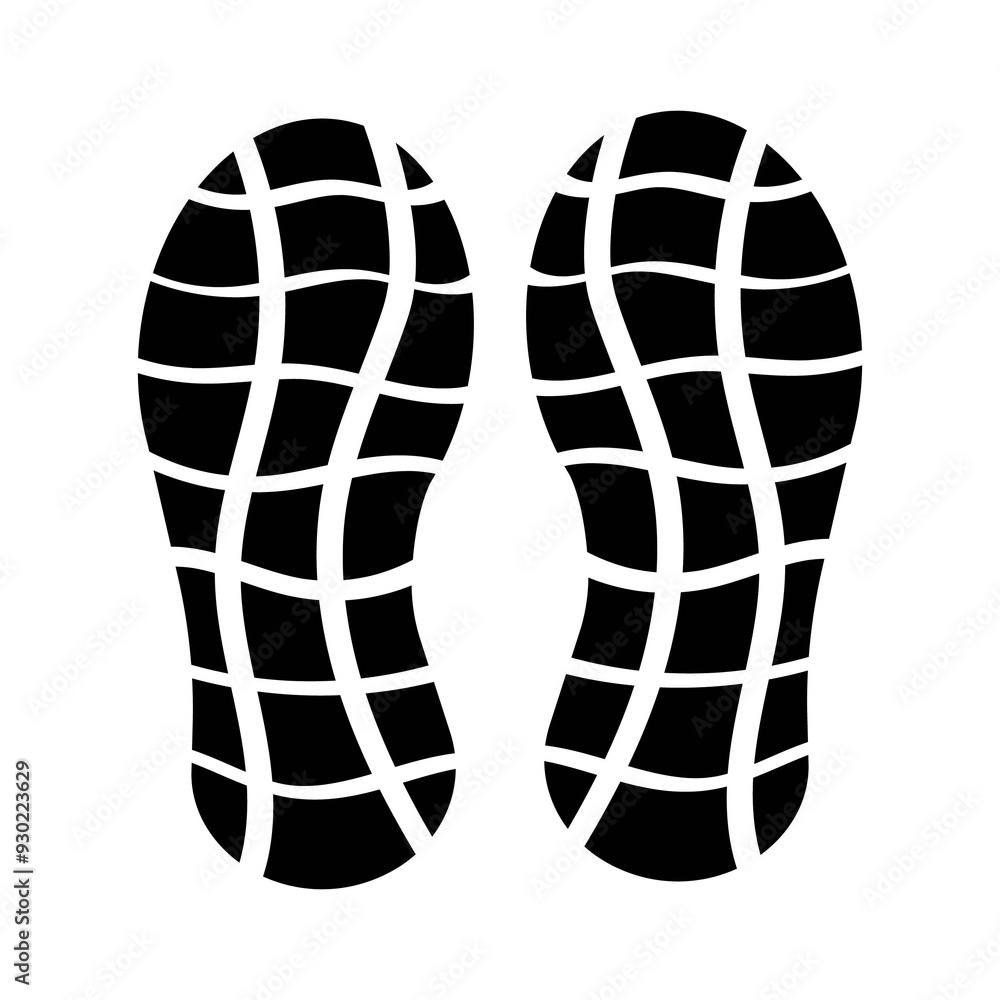 Illustration showing a black shoe sole icon on a white background Illustration showing a black shoe sole icon on a white background