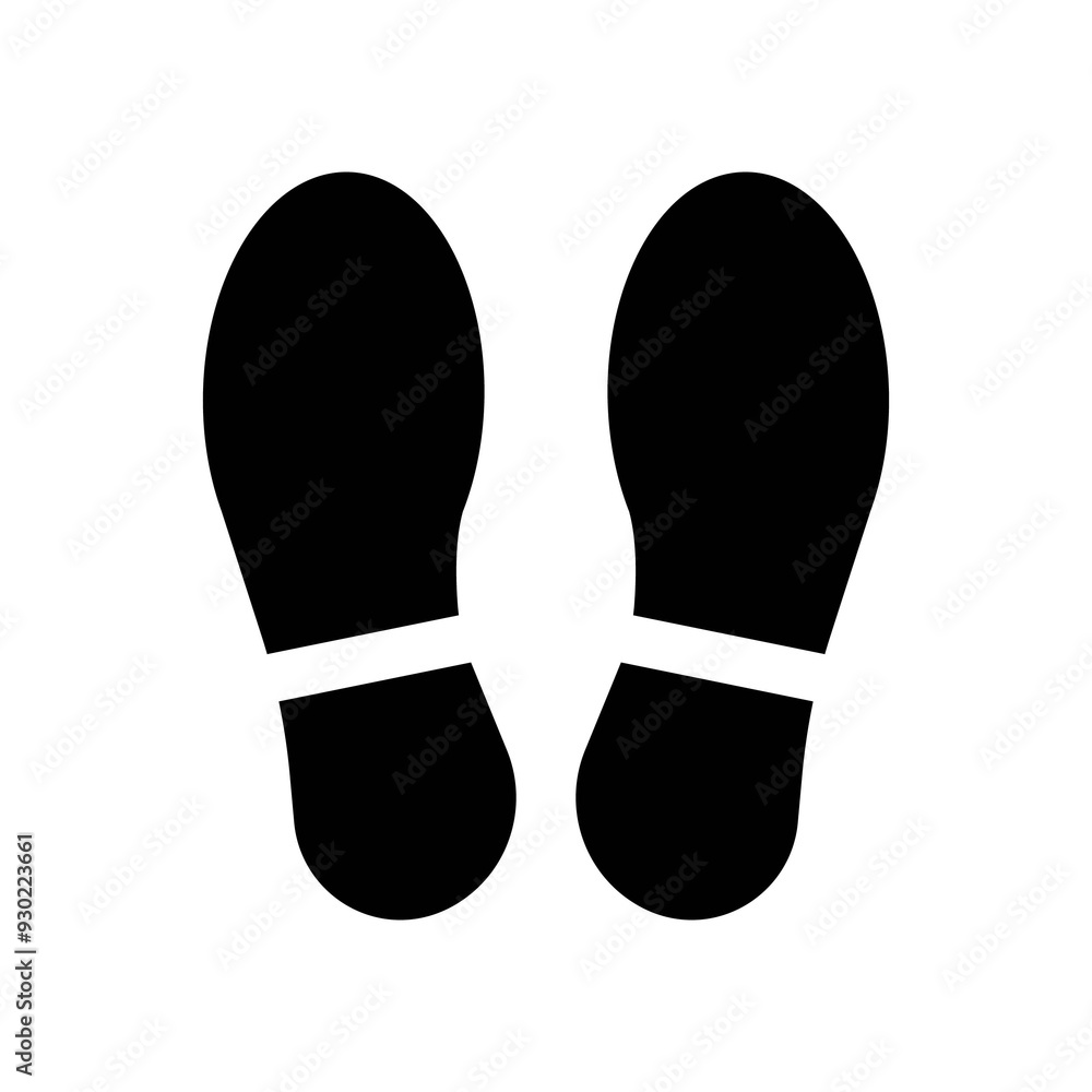 Illustration showing a black shoe sole icon on a white background Illustration showing a black shoe sole icon on a white background
