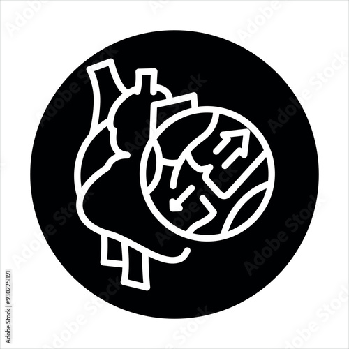 Aortic regurgitation line black icon. Signs for web page