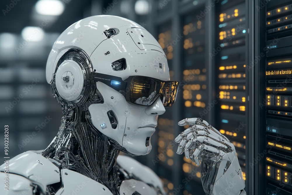 Humanoid robot in deep thought with a serene expression symbolizing the future of AI where technology not only mimics but also understands human emotions in a digital age Humanoid robot in deep thought with a serene expression symbolizing the future of AI where technology not only mimics but also understands human emotions in a digital age