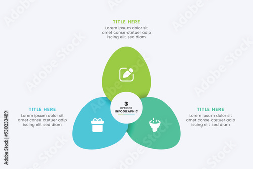 Business Circle chart infographic template design. Timeline concept with 3 steps. Can be used for presentations, workflow layout, diagram, banner, web design, Vector illustration.