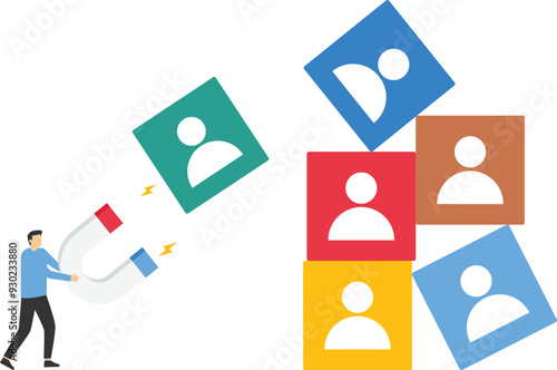 Human resources management. Flat vector illustration

