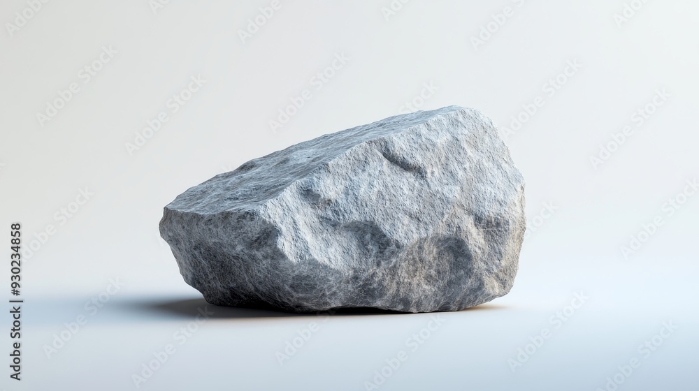A large rock sits on a white background A large rock sits on a white background