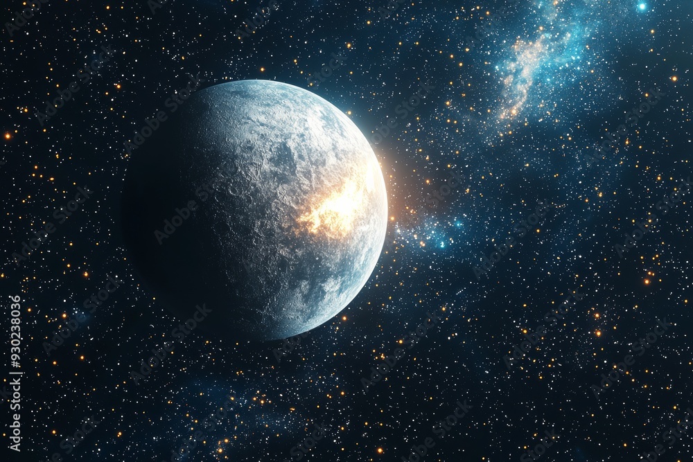 Fototapeta premium Space cosmic illustration with planets scene created with Generative AI