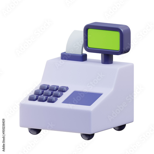 Cash Register 3D Illustration photo