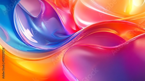 Wallpaper Mural Abstract, colorful, bubbly texture with a 3D effect.  Modern art. Torontodigital.ca