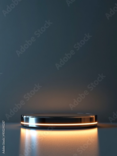 3D rendering of a podium product with a wooden texture, illuminated by soft ambient light, surrounded by a minimalistic backdrop to emphasize its elegance. copy space , ai