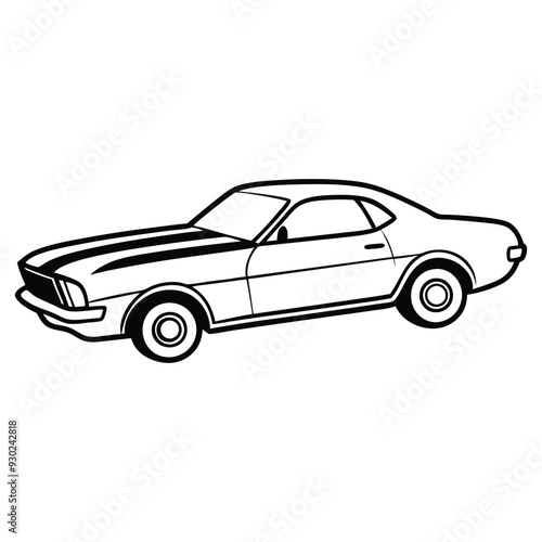 Car Drawing Silhouette Outline Design Vector Illustration Clipart Eps 