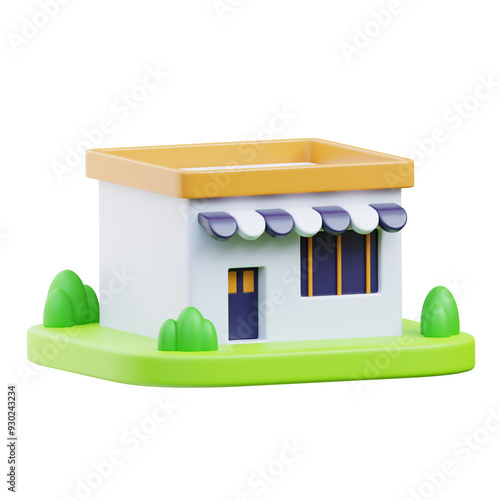 Market Building 3D Illustration photo