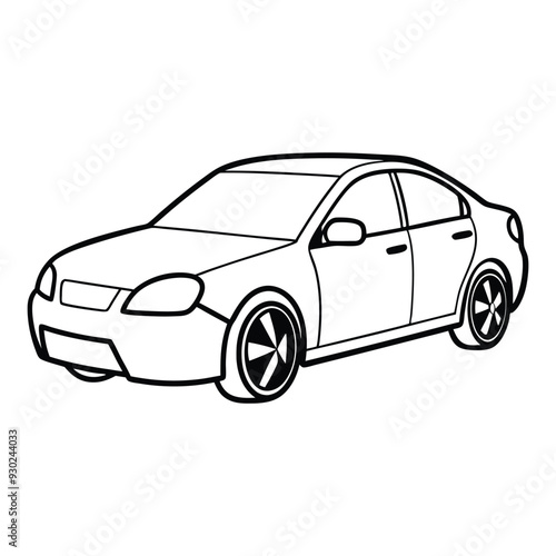 Car Drawing Silhouette Outline Design Vector Illustration Clipart Eps 