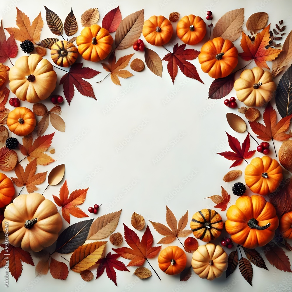 Autumn Frame of Pumpkins and Fall Leaves: Harvest-Themed Border with Seasonal Colors, Perfect for Thanksgiving, Invitations, and Seasonal Decor Backgrounds Autumn Frame of Pumpkins and Fall Leaves: Harvest-Themed Border with Seasonal Colors, Perfect for Thanksgiving, Invitations, and Seasonal Decor Backgrounds