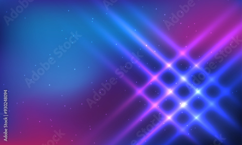 Energy lines, glowing waves in the dark, vector abstract background. Vector technology template