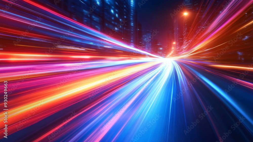 Car motion trails with speed light streaks, creating a background with blurred, fast-moving light effects. Showcases racing cars and dynamic flash effects on a city road with long exposure night light Car motion trails with speed light streaks, creating a background with blurred, fast-moving light effects. Showcases racing cars and dynamic flash effects on a city road with long exposure night light