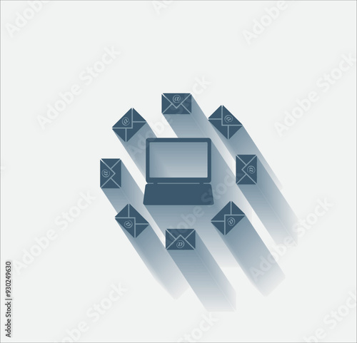 Vector dark color icon with shadow on light backghround photo