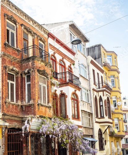 Roadside historical houses in the yeldegirmeni kadikoy istanbul photo