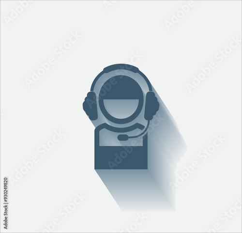 Vector dark color icon with shadow on light backghround