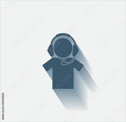 Vector dark color icon with shadow on light backghround