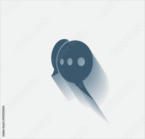 Vector dark color icon with shadow on light background