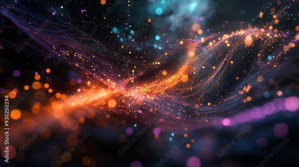 Abstract Cosmic Nebula with Shimmering Dust Abstract Cosmic Nebula with Shimmering Dust