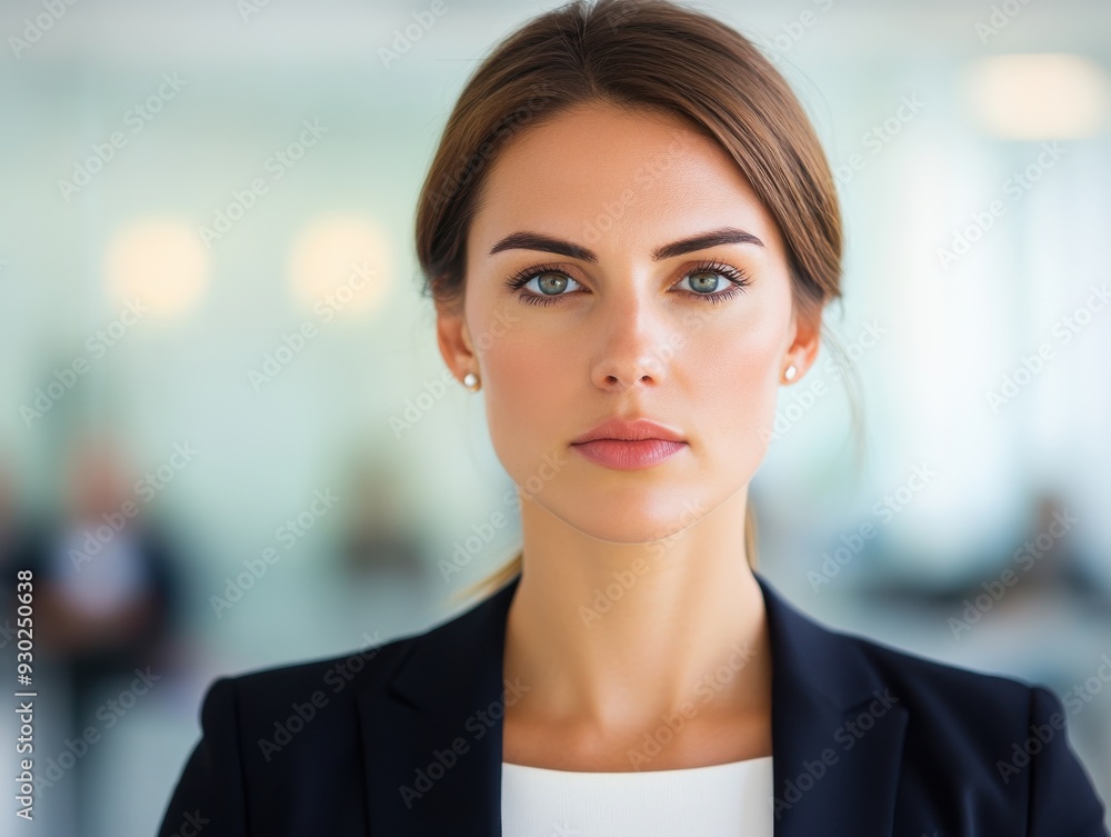 Confident Businesswoman in Corporate Office Setting. Confident Businesswoman in Corporate Office Setting.