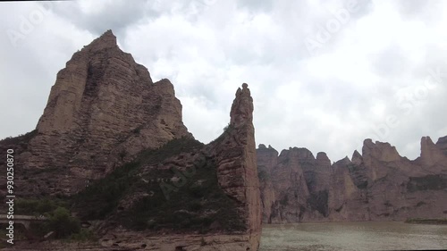 The natural scenery of the Yellow River Danxia landform in Yongjing County, Gansu Province, China,
