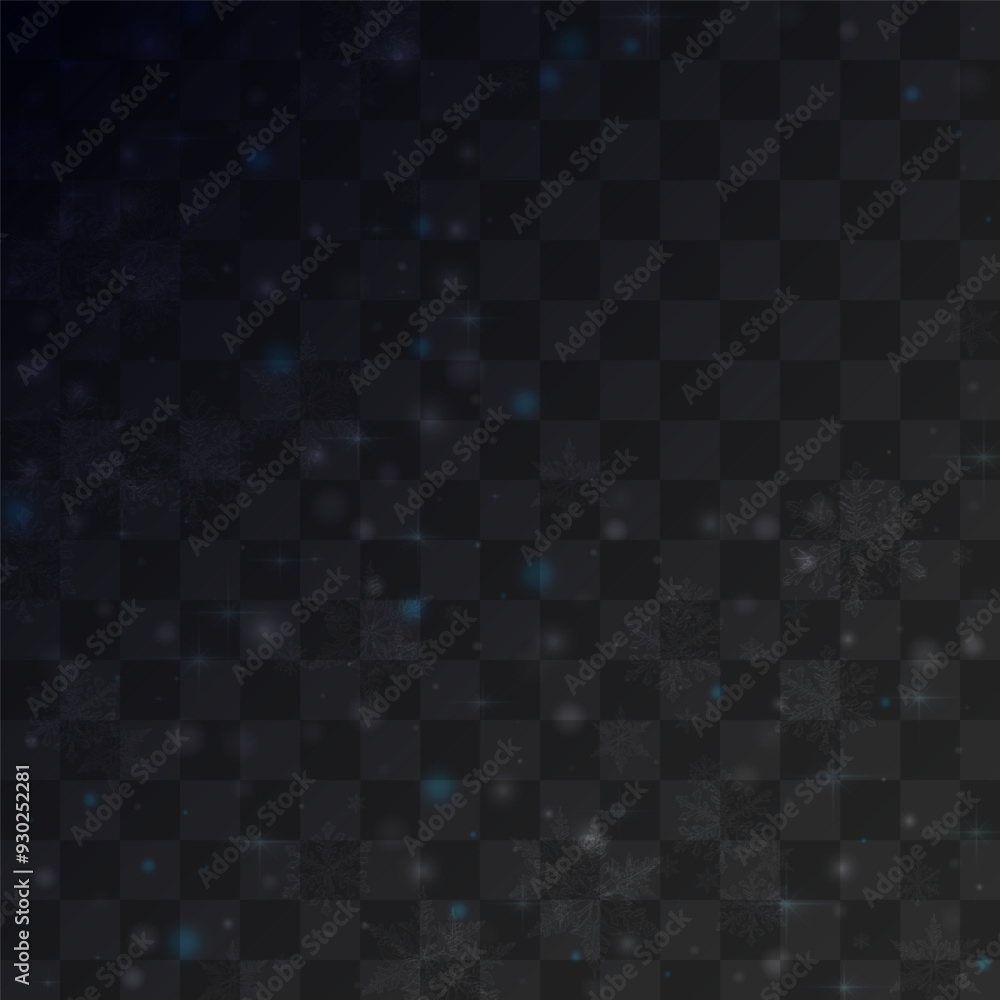 Fototapeta premium White_snowflakes_on_transparent_background_112.eps