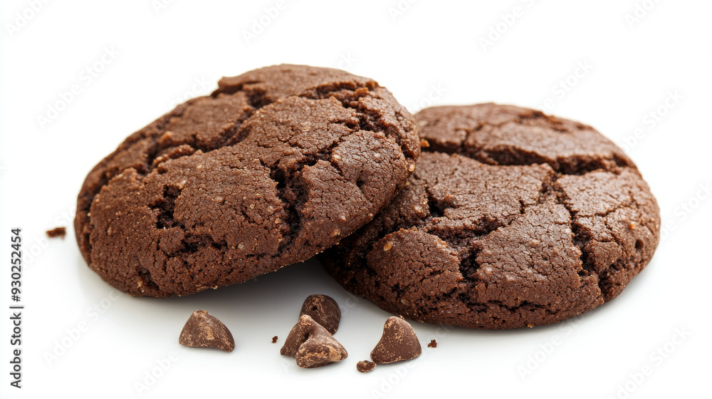 Chocolate cookies isolated on a white background. Chocolate cookies isolated on a white background.