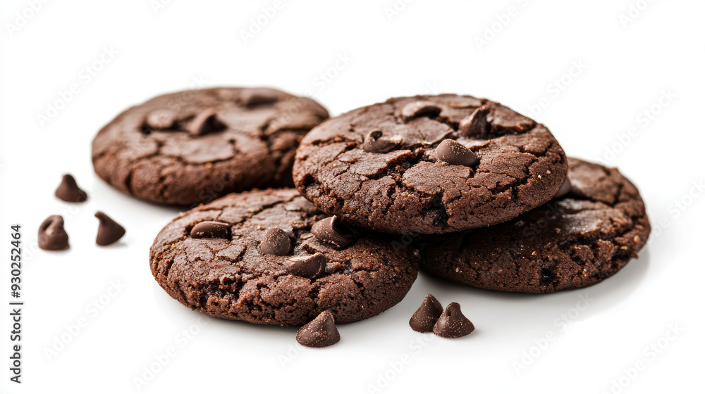 Chocolate cookies isolated on a white background. Chocolate cookies isolated on a white background.