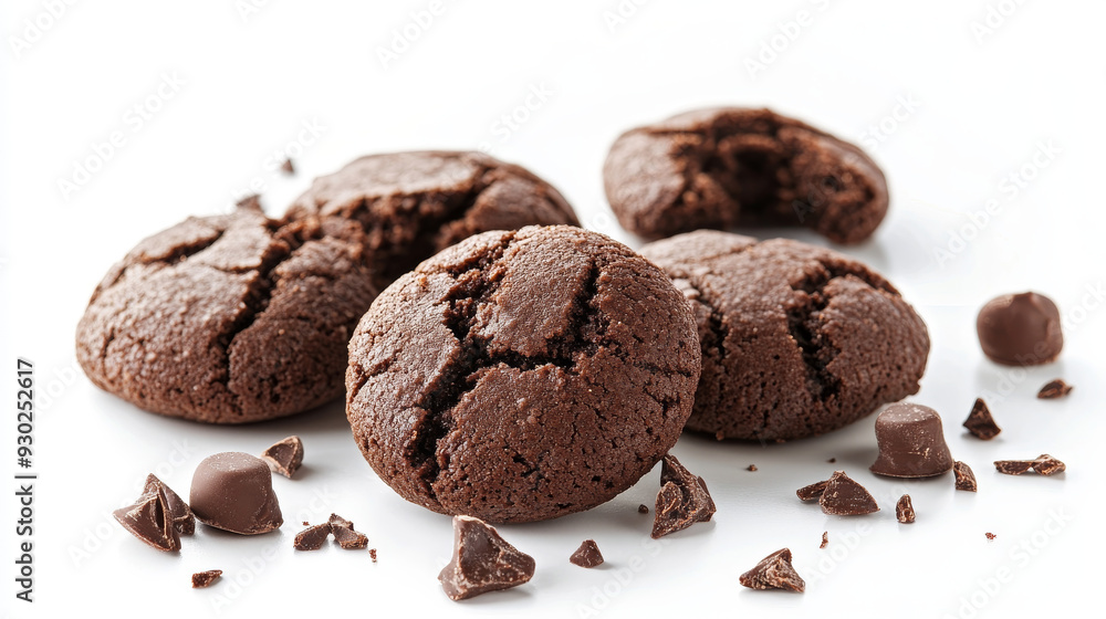 Chocolate cookies isolated on a white background. Chocolate cookies isolated on a white background.