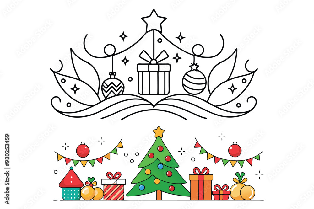 Modern Merry Christmas Festival Decorative Background Design Vector illustration. Modern Merry Christmas Festival Decorative Background Design Vector illustration.