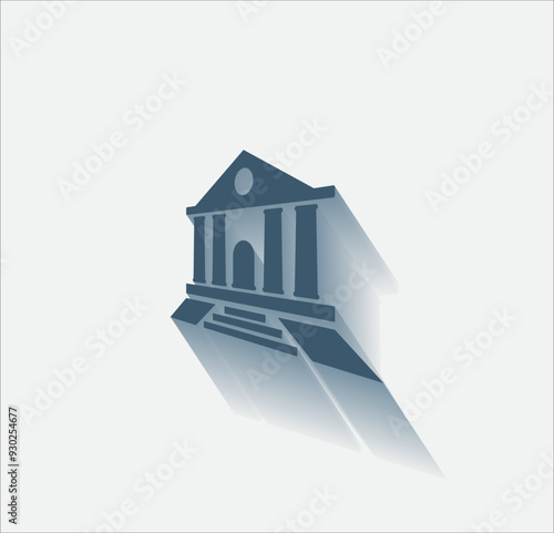 Vector dark color icon with shadow on light background