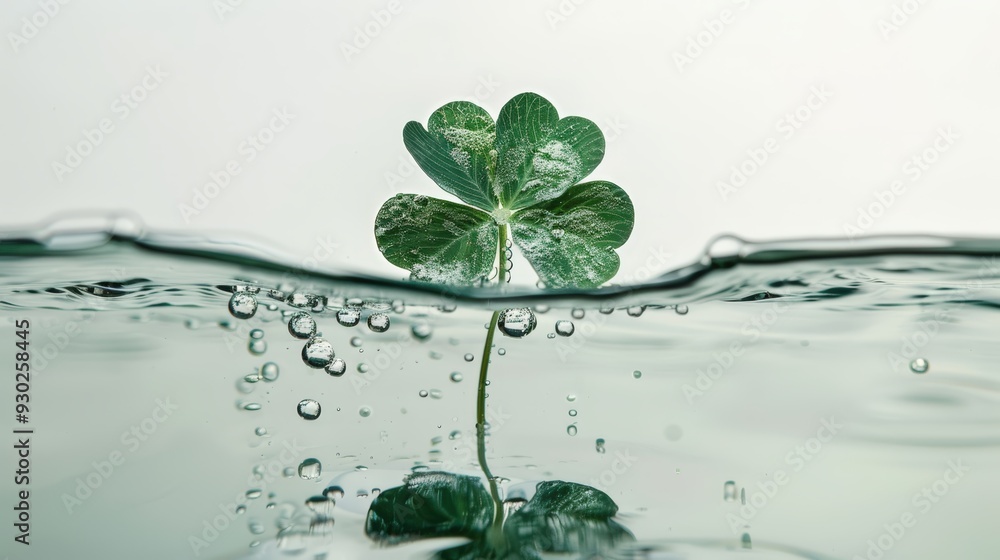 Clover submerged in water Clover submerged in water