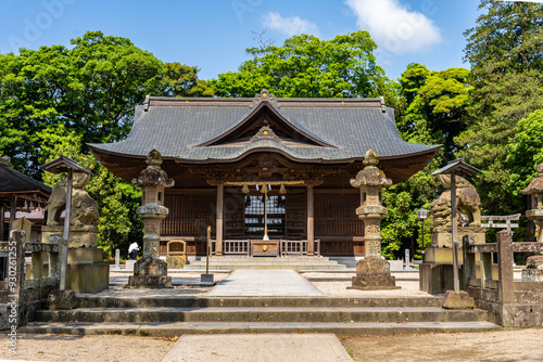 Fukutokuinari Jinja, a Shinto shrine in the precint of Matsue Castle, in Matsue city center, Shimane prefecture, Japan