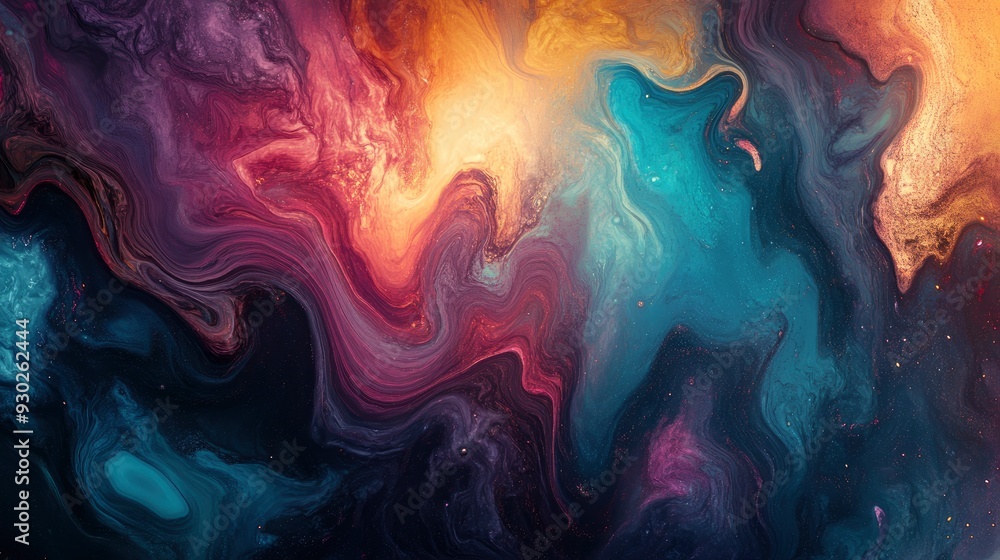 A fluid abstract design with swirling patterns of rich colors, resembling marble or a cosmic nebula, ai A fluid abstract design with swirling patterns of rich colors, resembling marble or a cosmic nebula, ai