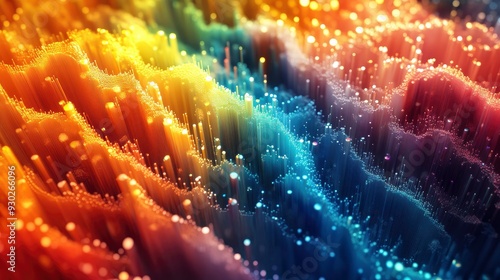 A stunning 3D render of an abstract multicolor spectrum , ai