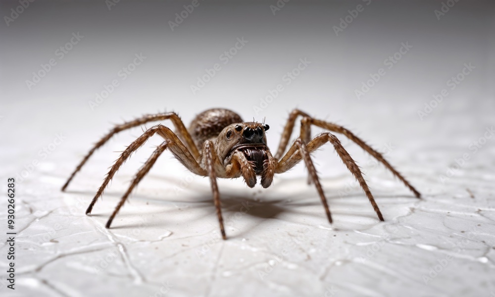 A Highly Detailed Macro Photograph of a Brown Spider Resting on a Light Surface Area A Highly Detailed Macro Photograph of a Brown Spider Resting on a Light Surface Area