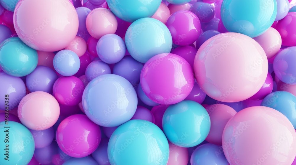 An abstract wallpaper featuring colorful balls in a variety of pastel pink and vibrant hues. The design includes plastic bubbles and gum-like spheres, arranged in a 3D render to create a trendy. An abstract wallpaper featuring colorful balls in a variety of pastel pink and vibrant hues. The design includes plastic bubbles and gum-like spheres, arranged in a 3D render to create a trendy.