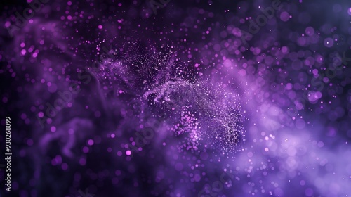 Purple Abstract Background with Glowing Particles