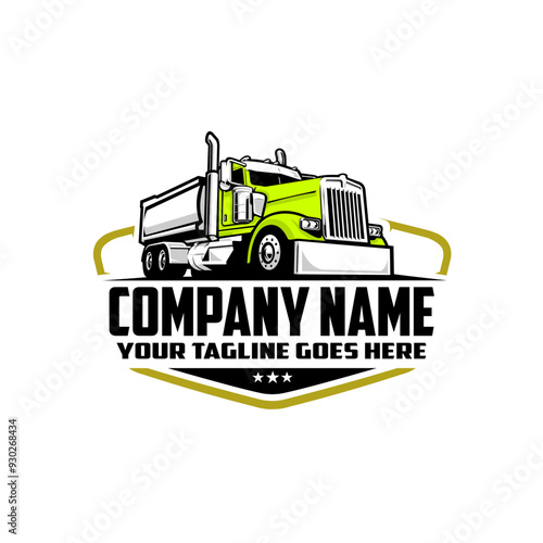 Trucking company badge emblem logo vector template set isolated, Best for trucking related industry