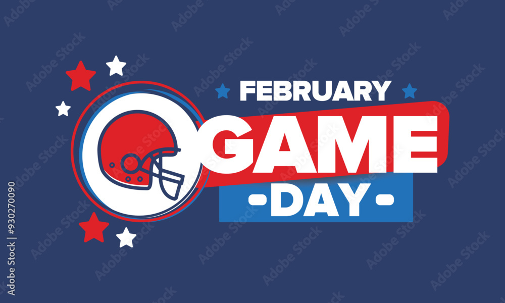 Game Day. American football playoff. Super Party in United States. Final game of regular season. Professional team championship. Ball for american football. Sport poster. Vector illustration Game Day. American football playoff. Super Party in United States. Final game of regular season. Professional team championship. Ball for american football. Sport poster. Vector illustration