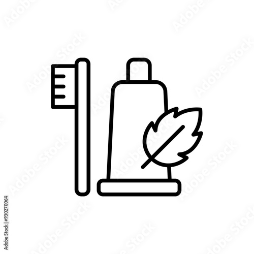 Mint Toothpaste outline icons, minimalist vector illustration ,simple transparent graphic element .Isolated on white background
