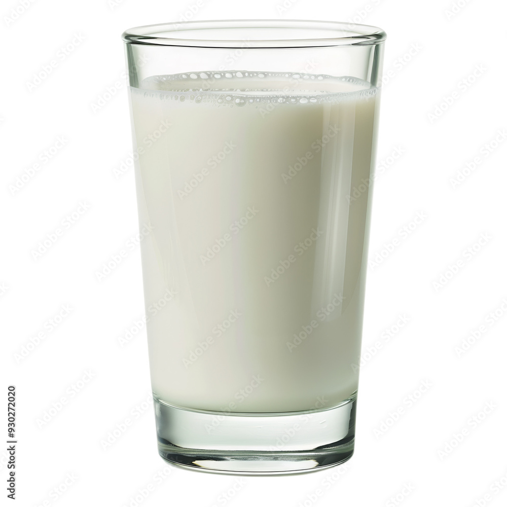 A glass of milk isolated on a transparent background A glass of milk isolated on a transparent background