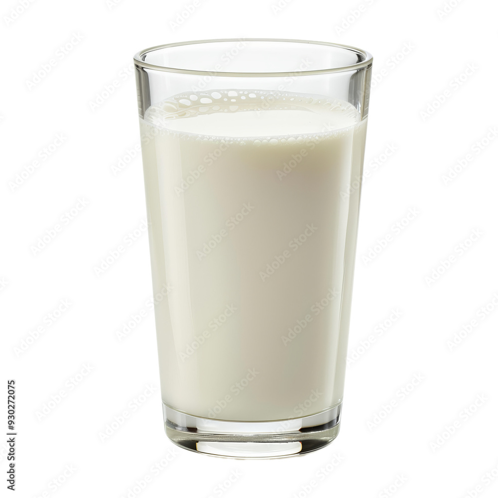 A glass of milk isolated on a transparent background A glass of milk isolated on a transparent background