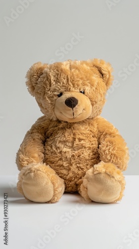 plush bear on white background.